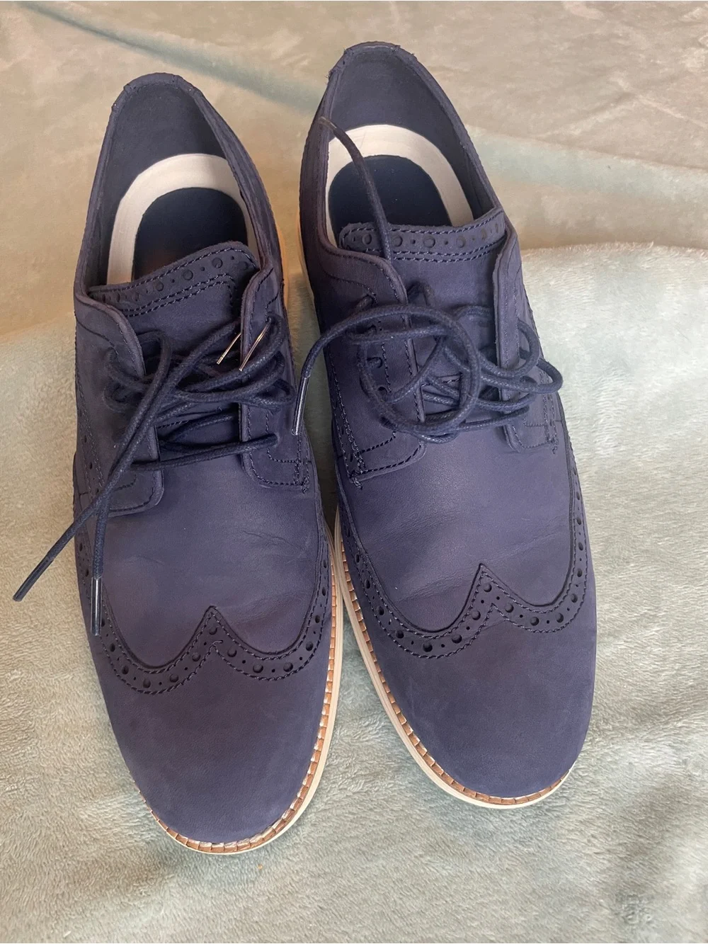 Cole Haan Men's Wingtip Derby in Navy Blue NWOT